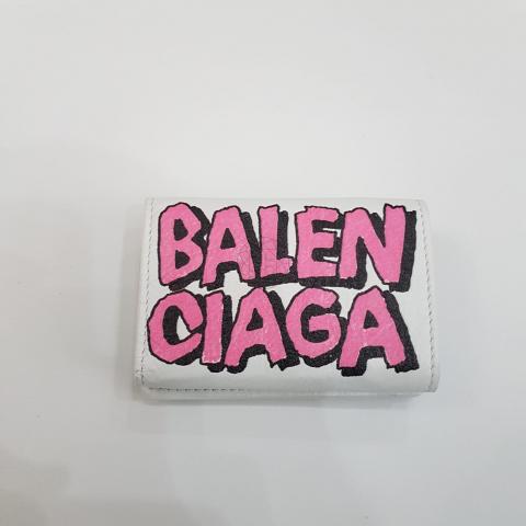 Sell Balenciaga Papier Mini Wallet White Graffiti